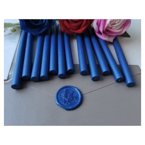 Other - 24Pcs BLUE Glue Gun Sealing Wax Sticks for Wax Seal Stamp - Perfect for Wedding